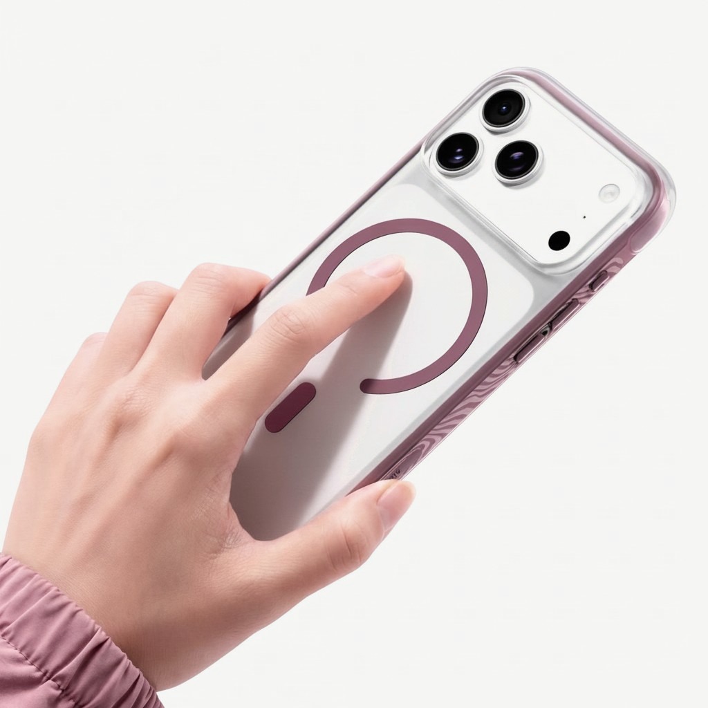 The case held in a hand