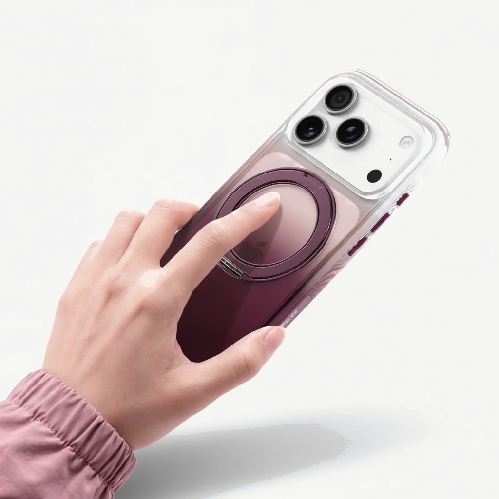 The case held in a hand